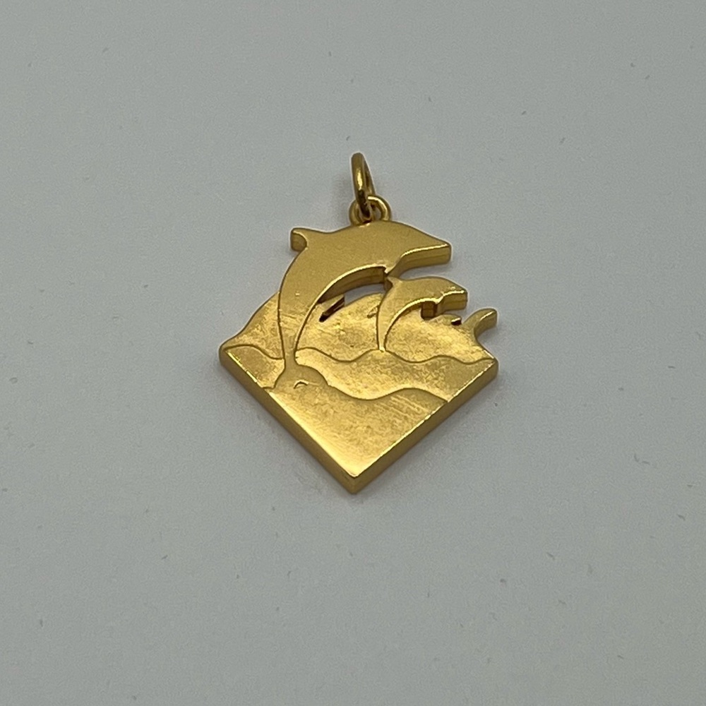 Pink+ dolphin brand necklace pendant only - no chain